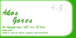 akos gorcs business card